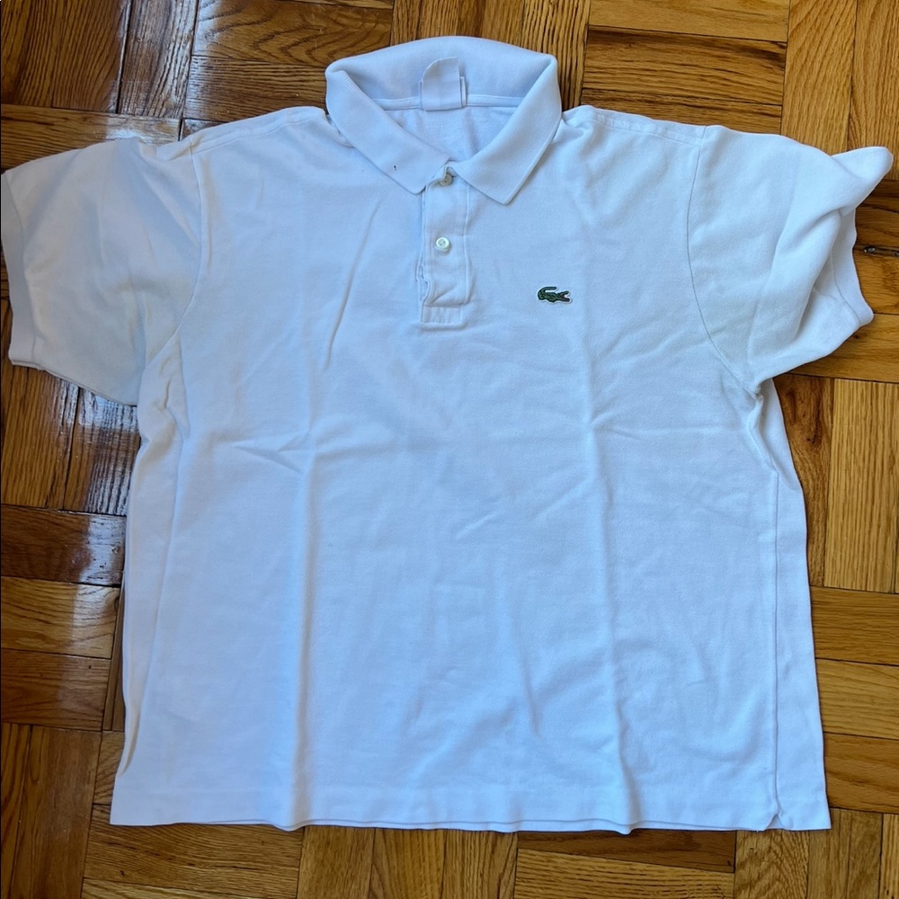 Men Lacoste white polo